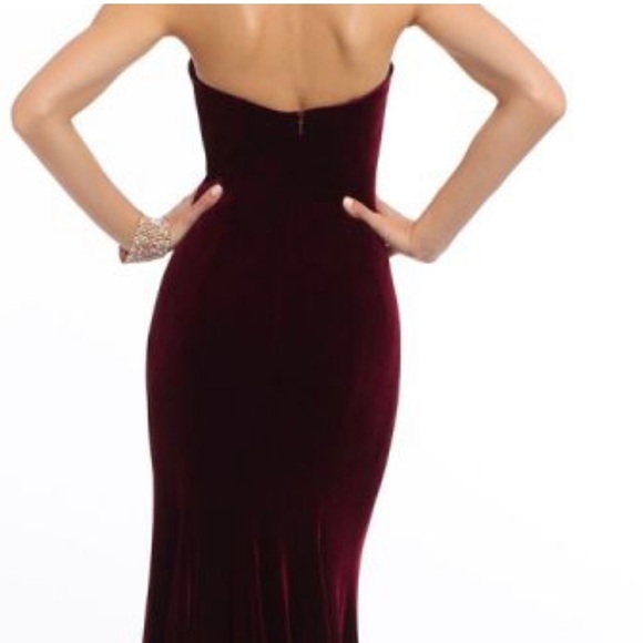 wine velvet prom dress